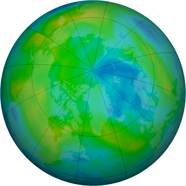 Arctic ozone map for 24 October 1979